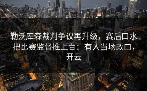勒沃库森裁判争议再升级，赛后口水把比赛监督推上台：有人当场改口，开云