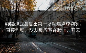 #英超#武磊复出第一场就遇点球判罚，直接炸锅，队友反应写在脸上，开云