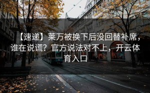 【速递】莱万被换下后没回替补席，谁在说谎？官方说法对不上，开云体育入口