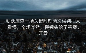 勒沃库森一场关键时刻两次误判把人看懵，全场哗然，慢镜头给了答案，开云