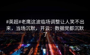 #英超#老鹰这波临场调整让人笑不出来，当场沉默，开云：数据党都沉默了