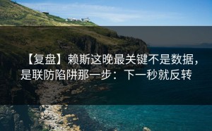 【复盘】赖斯这晚最关键不是数据，是联防陷阱那一步：下一秒就反转
