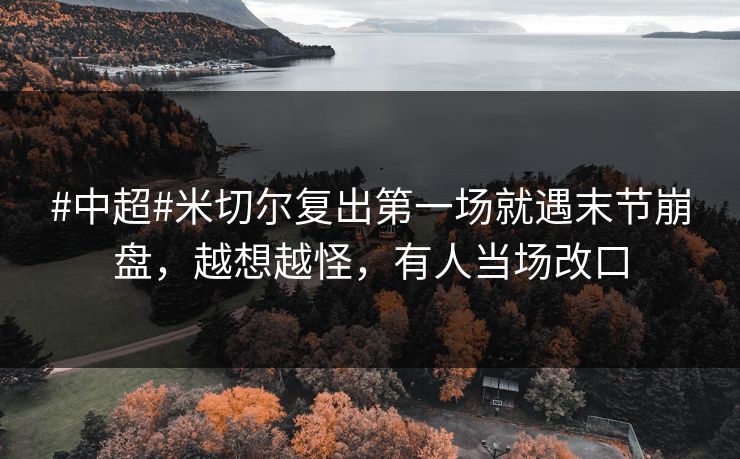#中超#米切尔复出第一场就遇末节崩盘，越想越怪，有人当场改口