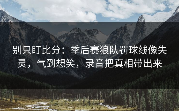 别只盯比分:季后赛狼队罚球线像失灵,气到想笑,录音把真相带出来 别只盯比分:季后赛狼队罚球线像失灵,气到想笑,录音把真相带出来