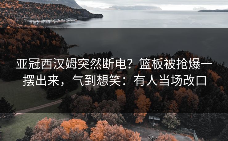 亚冠西汉姆突然断电？篮板被抢爆一摆出来，气到想笑：有人当场改口